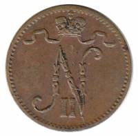 (1914) Монета Финляндия 1914 год 1 пенни    VF